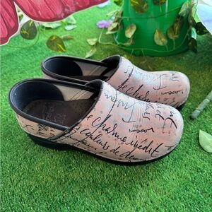 Dansko French Script Clogs for Women
